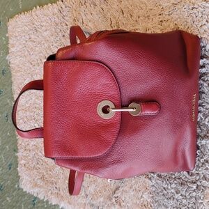 Michael Kors Red Leather Backpack
